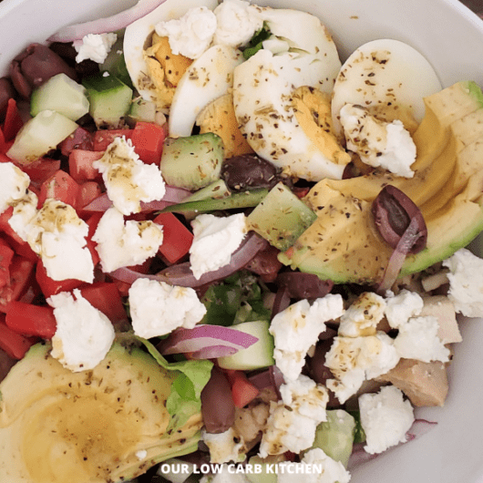 Mediterranean Cobb Salad- High Protein & Low Carb - Our Low Carb Kitchen